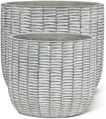 Abbott Collection Extra Large Woven Look Planters, Set of 2 by AbbottCollection