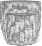Abbott Collection Extra Large Woven Look Planters, Set of 2 by AbbottCollection