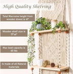 Macrame wall Hanging Shelf (Tier 2, Natural White) - Image 5