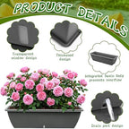 4 Pcs 24 Inch Plastic Window Boxes Planters, Gray - Image 3