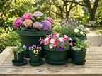 12-Piece Plant Pot & Saucer Set, Green - Image 4