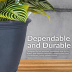 Sunnydaze Anjelica 24'' Large Plastic Planter Pot for Plants, Slate, 4pk - Image 2