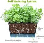 Window Box Planter 6 Pcs, 12.1 Inches Self Watering Plant Pots Rectangle Flower Pots with Drainage Holes and Breathable Trays, Vegetable Planters for Windowsill Patio Garden Balcony Porch Yard (Black) - Image 3