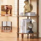YUFAM 4-Tier Corner Shelf, Brown - Image 4