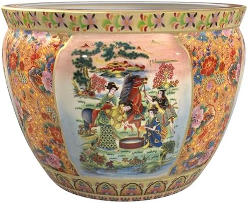 Red Lantern 16" Horse in Meadow Porcelain Fishbowl by RedLantern