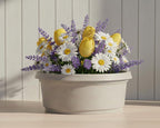 13 inch by 5 inch Granite Colored Pot with Saucer - Image 5