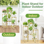 iDavosic.ly Plant Stand Indoor Outdoor, 6 Tier Metal Corner Shelf, Gold - Image 6