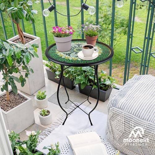 Mosaic Glass Accent Side Table & Plant Stand - Image 2