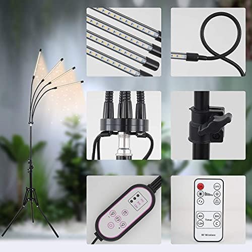 LED Plant Grow Light with Stand, LED Grow Light Full Spectrum for Indoor Plants,10 Dimmable Levels,3 Modes Timing,Tripod Adjustable 15-72 inch. - Image 7