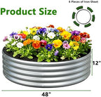 2PCS 4x4x1FT Galvanized Metal Raised Garden Bed,Outdoor Planter Box for Vegetables - Image 2