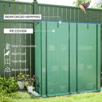 Outsunny Lean-to Greenhouse with 3 Tier Shelves 56.7" x 18.9" x 59.8" Green - Image 3