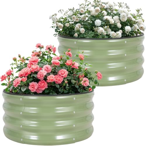 Galvanized Raised Garden Bed- 2Pcs 2x2x1FT Planter Boxes, Green by Permade