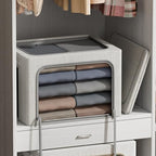 FHSQX 2Pack Clothes Storage Bins, Light Gray, 15.7x11.8x9.8 Inch - Image 2