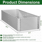 2 Pack Tall Corrugated Galvanized Steel Raised Garden Bed Outdoor, Metal Above Ground Garden Bed for Vegetables and Flowers, Rectangle Raised Beds for Gardening-6x3FT - Image 3