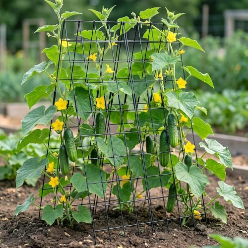 DoCred 59" H Cucumber Trellis, 2 Pack Foldable A Frame Garden Trellis - Image 4