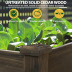 Yardenaler 72x23x30in Raised Garden Bed with Legs, 2x6FT Outdoor Elevated Wood Planted Box with Divider Panel & Drainage Hole for Vegetable Flower, Backyard and Patio, Rustic - Image 4