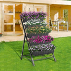 TEANDE 2 Pack Vertical Raised Garden Bed, 5-Tier Elevated Planter Box w/Drainage System & 4 Hooks for Herbs Vegetables Flowers, Vertical Garden Planter for Patio Yard Indoor Outdoor, Black - Image 6