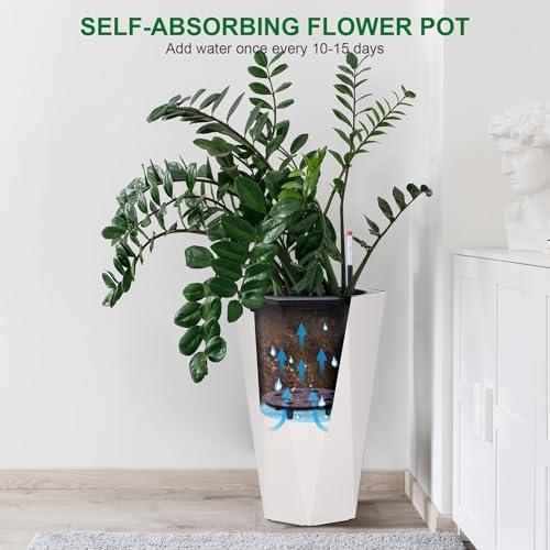 22.4" Tall Planter of 2, Self Watering Pots for Indoor Plants - Image 4