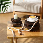 Geetery 4 Pcs Wooden Risers for Display Wood Pedestal Stand, Brown - Image 4