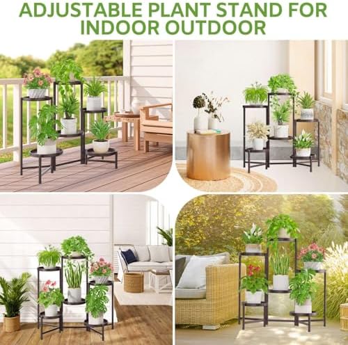 iDavosic.ly 6 Tier Large Plant Stand Indoor Outdoor, 10 Inch Tray, Bronze - Image 2