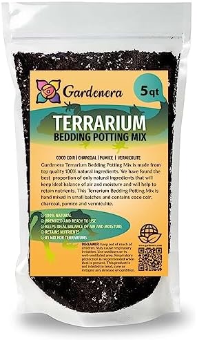 Cultivate Stunning Terrariums with Gardenera Terrarium Potting Soil - Tailored for Humidity-Loving Plant Varieties - 5 QUARTS by Gardenera