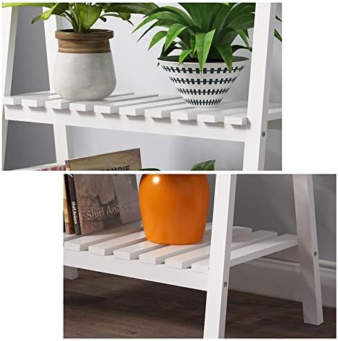 LUSTAR Bamboo Ladder Plant Stand Foldable Organizer Flower Display Shelf Rack Multifunction Ladder Shelf for Home Garden Balcony - Image 5