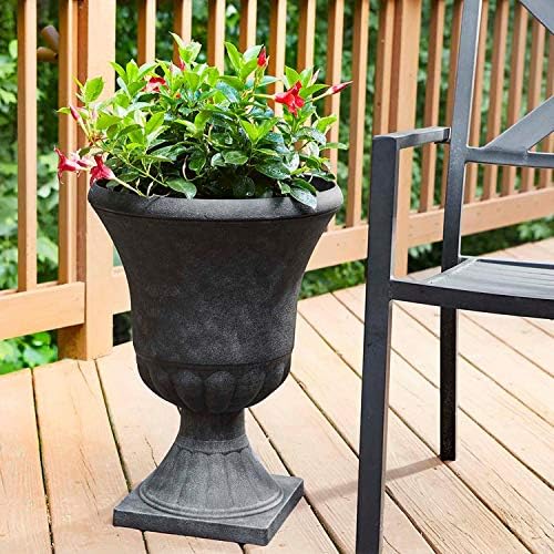 Southern Patio Winston Urn Planter with Removable Base, Matte Black, 21 in - Image 4