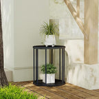 Plant Stand Indoor,small plant stool,Flower Pot Corner stand holder,Mid Century Heavy Duty Metal Tall Home Decor,Modern Round End Table,Small Rustic Display Stand for Living Room,Bedroom(Black,14In) - Image 3