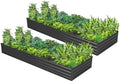 2PCS 9x3x1ft Galvanized Raised Garden Bed,Outdoor Planter Box Metal Patio Kit Planting Bed for Vegetables Flowers Herb,Black by Easllre