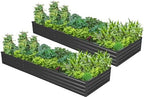 2PCS 9x3x1ft Galvanized Raised Garden Bed,Outdoor Planter Box Metal Patio Kit Planting Bed for Vegetables Flowers Herb,Black by Easllre