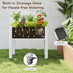 2 Pack Raised Garden Bed with Wheels, Resin Raised Planter Box Outdoor with Drainage System, Large Herb Garden Planter Set for Backyard Patio Balcony, Ashen (17.7" D x 30" W x 26.3" H Each) - Image 6