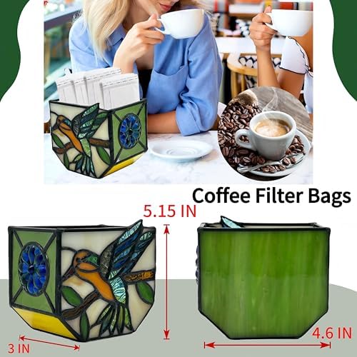 Handcrafted Stained Glass Hummingbird Planter, Indoor Decorative Flower Pot with Drainage, Planters for Indoor Plants,Garden Home Decor - Image 5