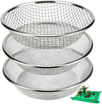 3PACK Soil Sifter for Gardening - Rock Sand Dirt Compost Sifter Fits 5-Gallon Buckets 1/4 Inch, 1/8 Inch, 3/8 Inch Mesh Sieve for Gravel, Dirt, Sawdust with Repotting Mat by Svincolare