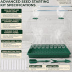 2-Pack 60-Cell Seed Starter Tray with Grow Light, 1-24H Timer - Image 3