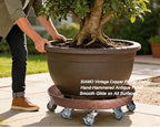 SIAMO 20" Heavy Duty Plant Caddy (570lbs Capacity)-Lockable Non-Scratch Swivel Casters Rolling Plant Stand Saucer for Large Ceramic Planters & Heavy Trees Indoor & Outdoor,Copper,1-Pack - Image 5