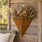 LOGOFUN Rustic Rust Metal Wall Planter Cone Shaped Hanging Flower Pot - Image 6