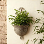 Vintage Wall Planters for Indoor Plants - Metal Wall Planter Holder, Half Round Hanging Basket Flower Pots, Unique Pastoral Retro Decoration for Succulent, Outdoor(H- 20.5 in) - Image 2