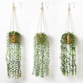 3 Pack Artificial Hanging Plants with Pot in Baskets for Wall Decor by Mokof