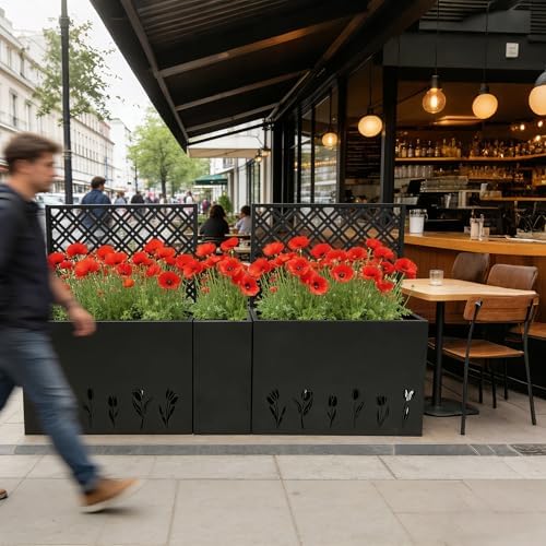 23.6in 3-Piece Raised Garden Bed with Trellis, Metal Planter Box - Image 7