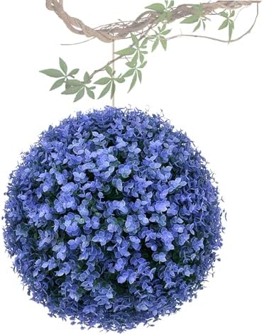 Artificial Plant Topiary Ball 16in, Faux Boxwood Decorative Balls, Decorative Faux Greenery Fake Plants, Garden Spheres Large Outdoor, Artificial Topiary Plant Grass Ball by ATYUJKB