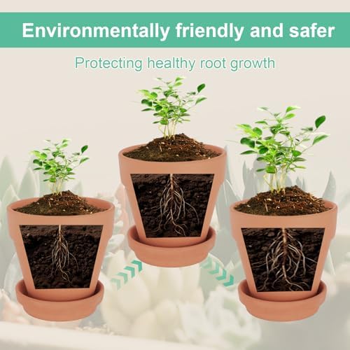4 Inch Clay Pot for Plant with Saucer, Flower Pot with Tray, 12 Pack Small Terra Cotta Plant Pot with Drainage Hole, Terracotta Pot for Indoor Outdoor Plant, Great for Plants (4inch 12Pack) - Image 7