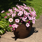 Sunnydaze Ribbed 16-Inch Double-Walled Outdoor Plant Pot - Rust - Image 4