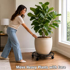3 Pack Metal Plant Caddy with Wheels, 13.5 Inch Plant Stand with Wheels Heavy Duty Wrought Iron Large Rolling Plant Caddy Plant Dolly Plant Rollers Plant Cart Large Plant Mover - Image 4