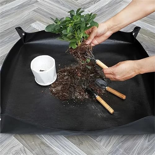 75×75cm Garden Planting Mat Flower Pot Plant Repotting Reusable Foldable Gardening Transplanting for Indoor Plant Repotting(Pink) - Image 3