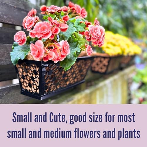 LaLaGreen Black Wall Planter (12 in, 4 Pack) Trough Window Flower Box - Image 5