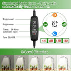Grow Lights for Indoor Plants, Full Spectrum LED Tabletop Plant Lights for Indoor Growing, Dual-Head Gooseneck Plant Lamp with 5 Dimmable & Auto On/Off 4/8/12/18H Timer, Height Adjustable 9.8-25'' - Image 3
