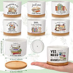 FoldTier 8 Pcs Book Lover Gifts, Ceramic Succulent Pots with Reading Quotes - Image 2