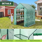 Nova Microdermabrasion Walk-in Greenhouse for Outdoors, 57 x 57 x 77 inch, Portable PE Cover Greenhouse with Anchors and Ropes Indoor Outdoor-3 Tier 8 Wired Shelves Plant Gardening Hot House - Image 2