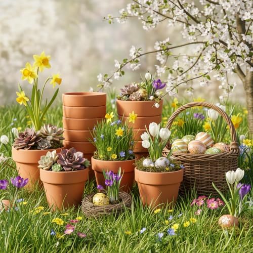 Terracotta Clay Pots with Drainage Holes, 4 Inch, Pack of 24, for Succulents, Plants, and DIY Crafts - Image 4