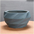 Planter Pots Geometry Ceramic Outdoor Indoor Garden Planters Plant Containers with Drain Hole Flower Modern Decorative Gardening Pot (Color : Pink) (Dark Blauw B) by Unknown